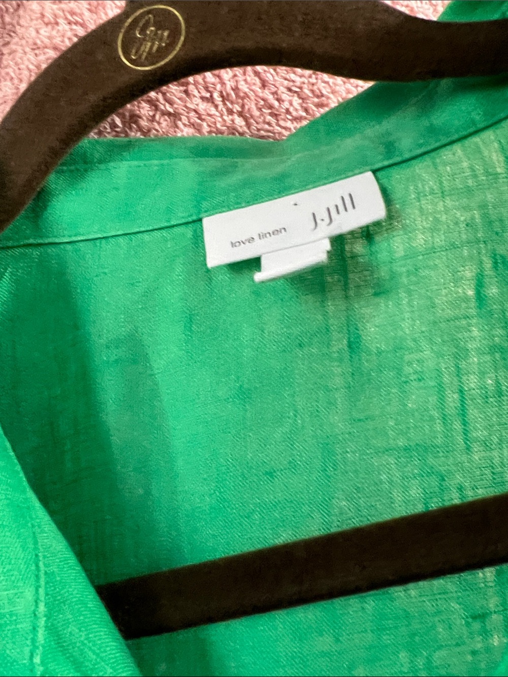 J. Jill Bright Emerald Linen Shirt - Picture 6 of 7